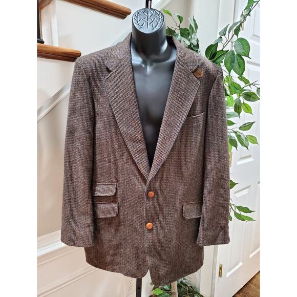 Arnold Palmer Men Brown Wool Single Breasted Long Sleeve Two Buttons Coat 42L - Picture 1 of 12